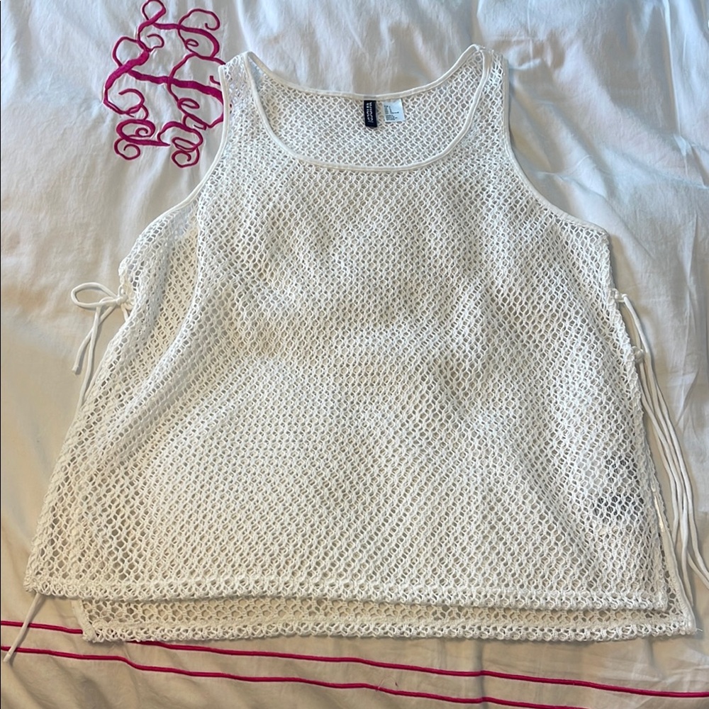 Divided White Oversized Sleeveless Tank Top